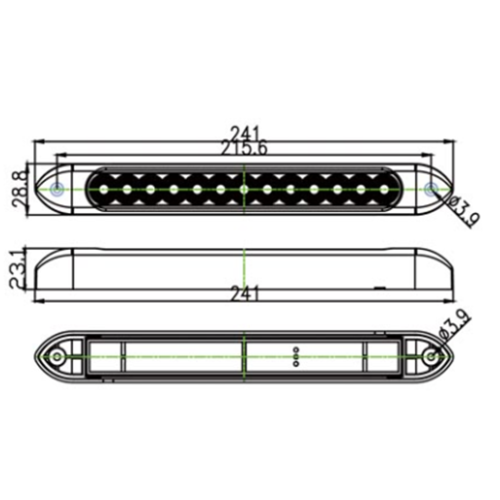 Truck trailer slim indicator marker side lamp